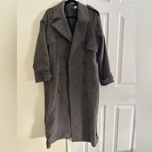 H&M Stylish Brown Oversized Trench Coat